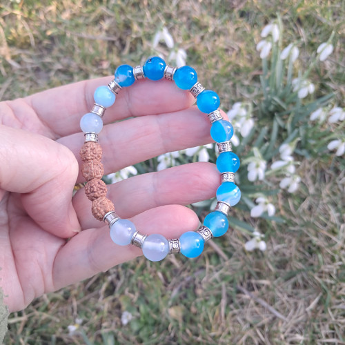 Náramek achát, rudraksha — foto 5