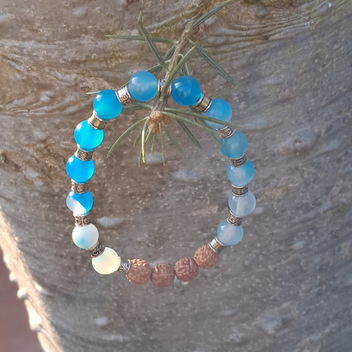 Náramek achát, rudraksha — foto 4
