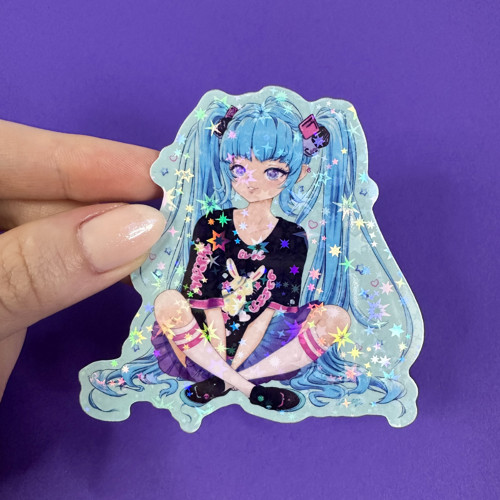 Holografická samolepka Cute Miku — foto 3