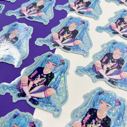 Holografická samolepka Cute Miku — foto 4