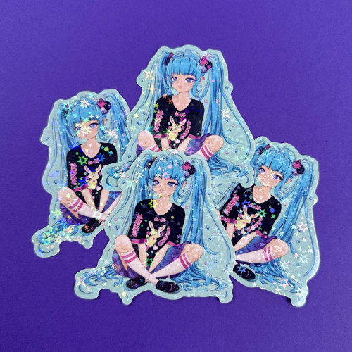 Holografická samolepka Cute Miku — foto 5
