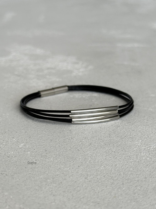 Silver black 2 - kožený náramek — foto 2