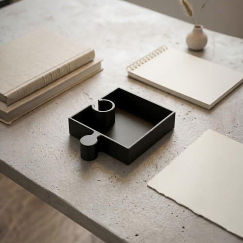 Designová miska ve tvaru puzzle - Černá — foto 2