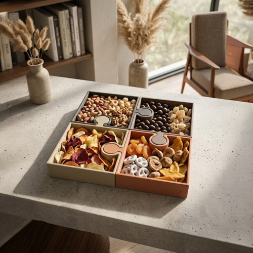 Designová miska ve tvaru puzzle - Černá — foto 3