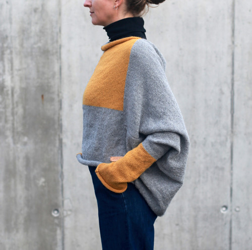 Svetr DOSA-TRAPEZ patchwork 100% ALPAKA — foto 2