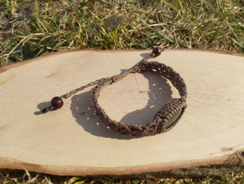 Macrame náramek s labradoritem — foto 3
