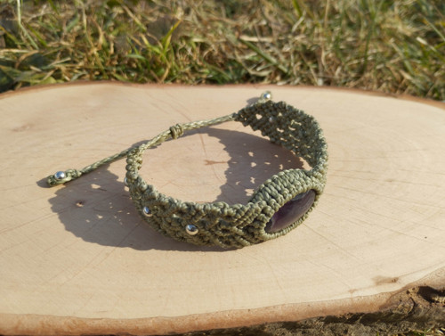 Macrame náramek s fluoritem — foto 5