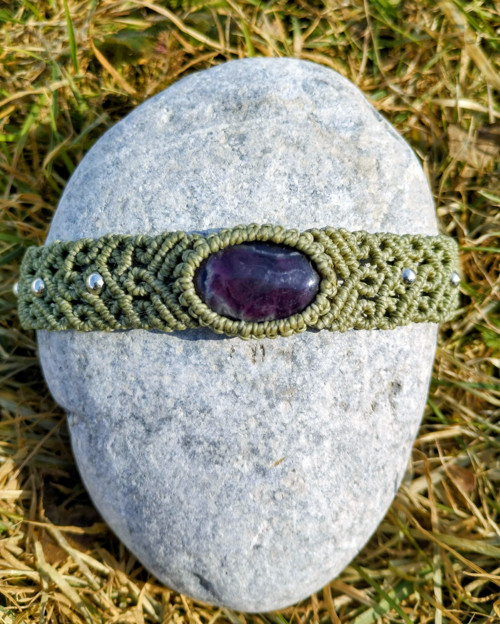 Macrame náramek s fluoritem — foto 2