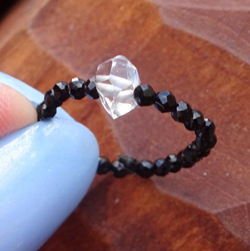 Prsten Nej * jemnější Spinel s diamantem Herkimer — foto 6