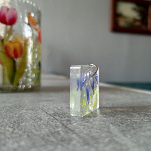 Řetízkový náhrdelník lístky chrpy — foto 2