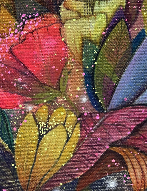 Magická zahrada / originální obraz - 40x40cm — foto 5