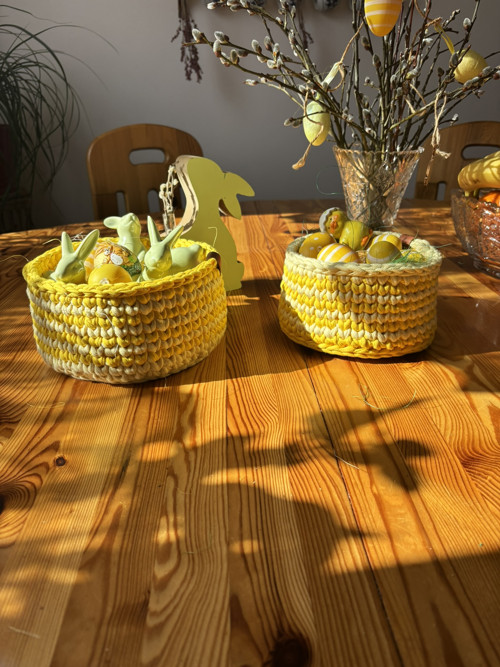 Sada háčkovaných košíků (2 ks) — foto 3
