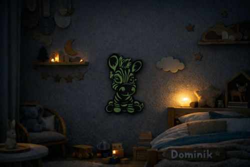 Zebra - svítící dekorace na zeď — foto 2