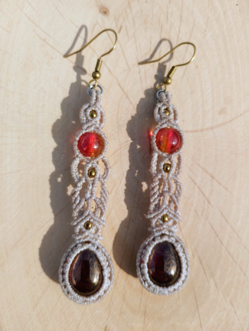 Elegantní macrame náušnice — foto 3