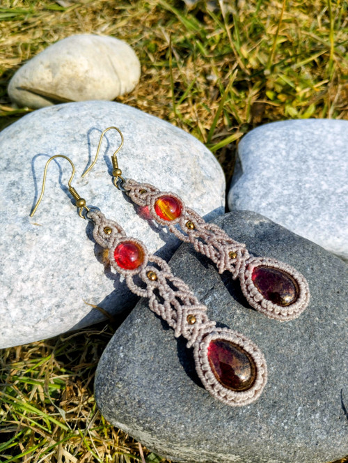 Elegantní macrame náušnice — foto 2