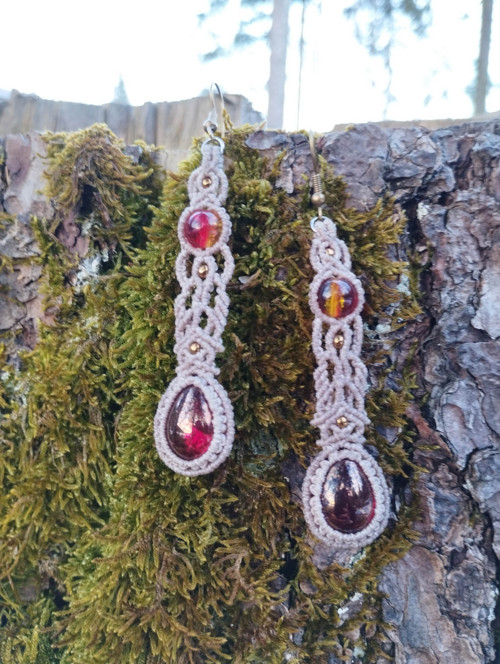 Elegantní macrame náušnice — foto 5