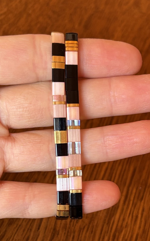 Miyuki naramek black&apricot — foto 5
