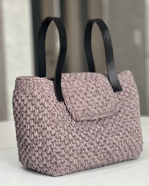 Háčkovaná taška ' Velvet' / šedá — foto 2