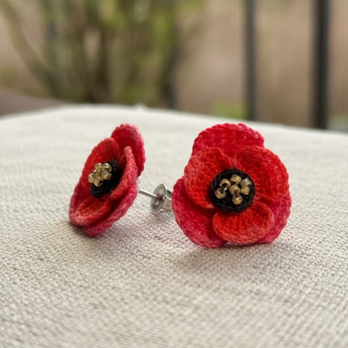 Náušnice pecky Vlčí mák — foto 4