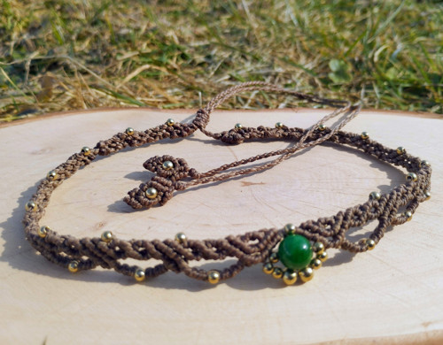 Jemný macrame choker — foto 2