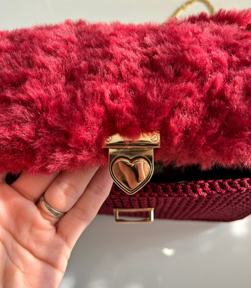 Háčkovaná hnědovínová kabelka MOS Velvet Ruby — foto 5