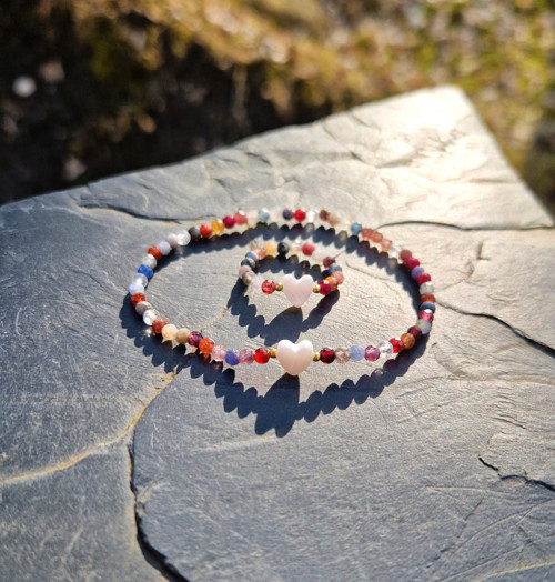 Spinel*srdíčko perleť*zlacené Ag*prsten — foto 6