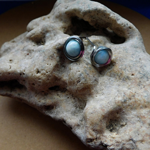 Naušnice- nerez- larimar — foto 5