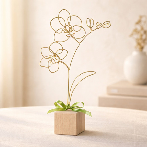 Orchidej Na Dřevěné Kostce — foto 3