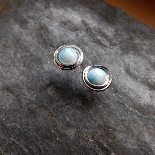 Naušnice- nerez- larimar — foto 3