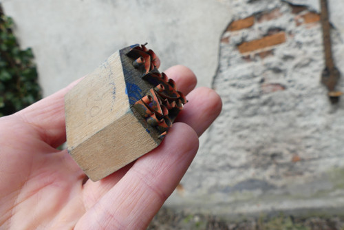 Staré dřevěné razítko na textil, modrotisk — foto 3