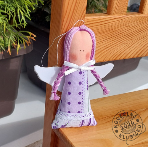 Andělky MINI plněné levandulí patchwork — foto 2