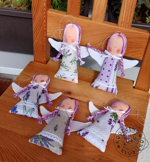 Andělky MINI plněné levandulí patchwork — foto 4