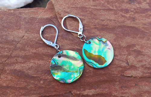 Náušnice s Novozélandskou perletí abalone — foto 3