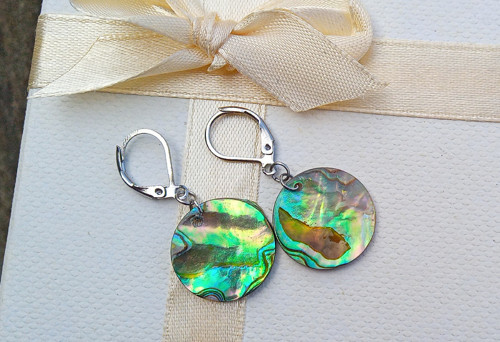 Náušnice s Novozélandskou perletí abalone — foto 2