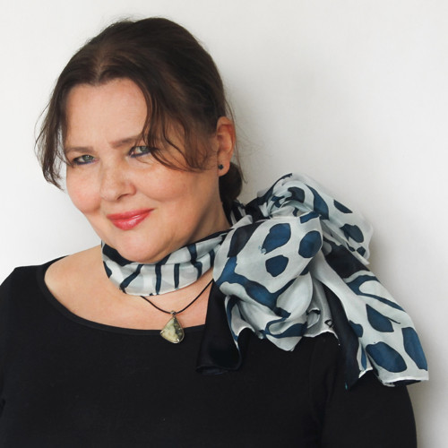 Hedvábný šál - Prameny modro bílé — foto 3