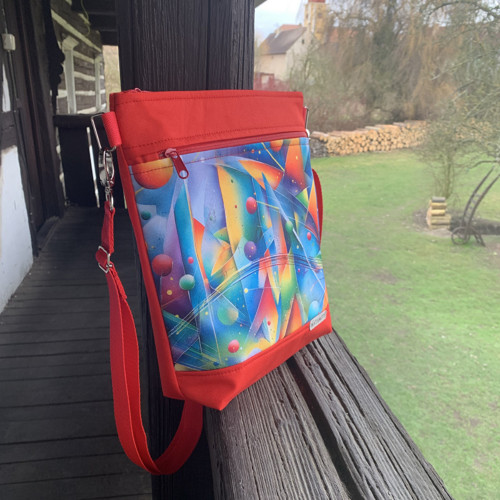 Crossbody kabelka - Barevná geometrie — foto 4