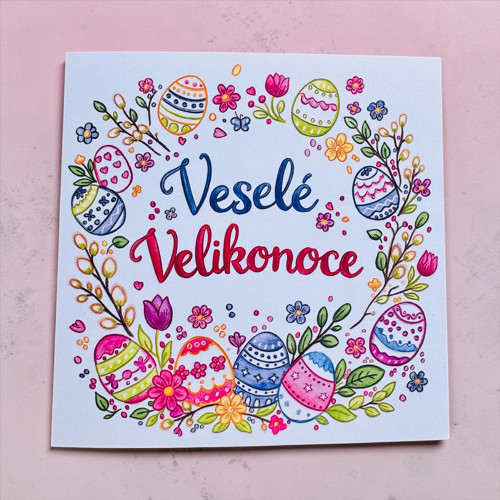 Přáníčko k Velikonocům - věneček — foto 6