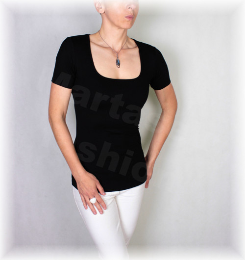Triko hranatý výstřih vz.498(více barev) — foto 2