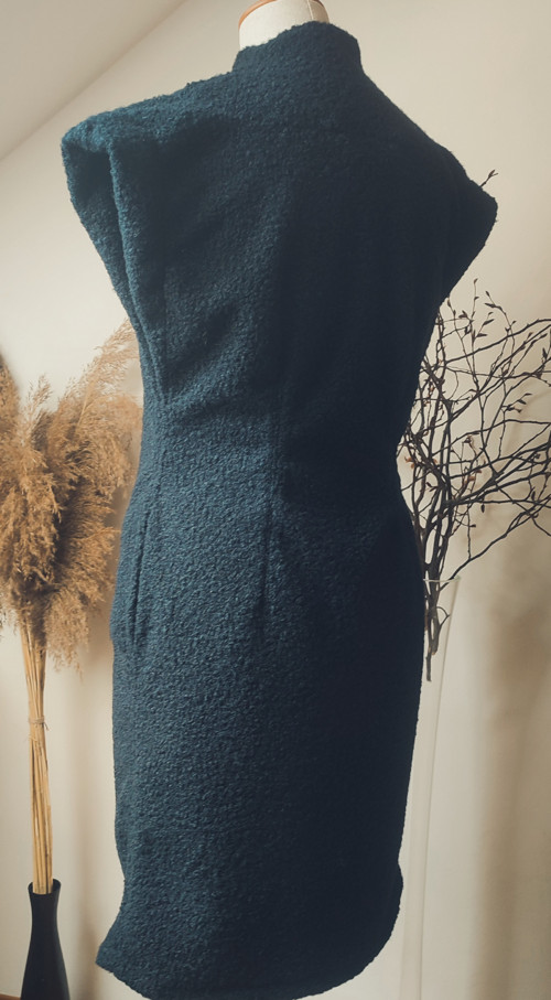 Dlouhá bouclé vesta / Dark blue — foto 5