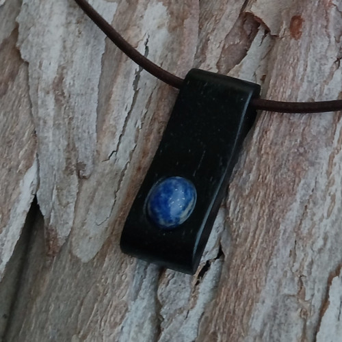 Dřevěný šperk - eben a lapis lazuli — foto 6