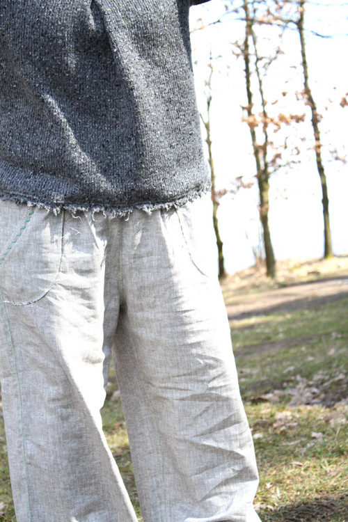 Lněné kalhoty ............ L - XL — foto 3