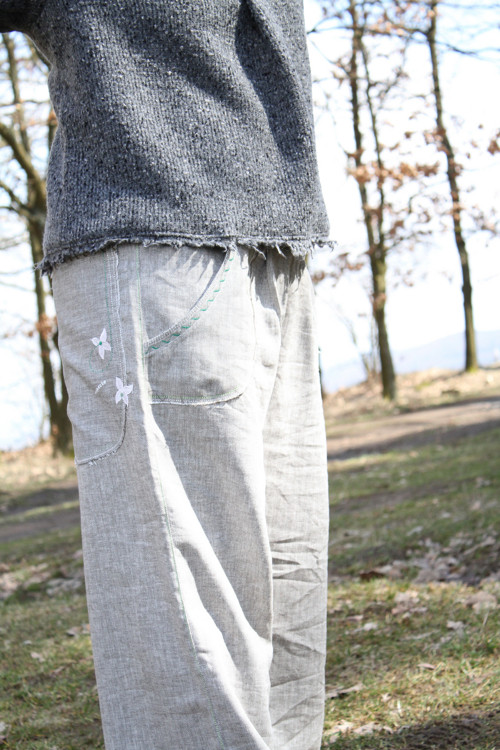 Lněné kalhoty ............ L - XL — foto 4