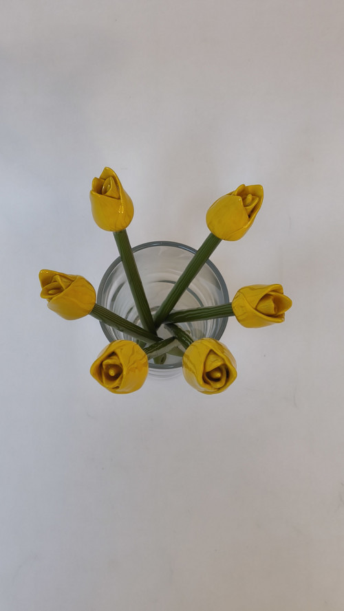 Keramický tulipán - žlutý — foto 2