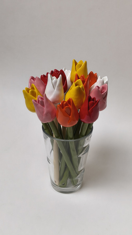 Keramický tulipán - růžový — foto 5