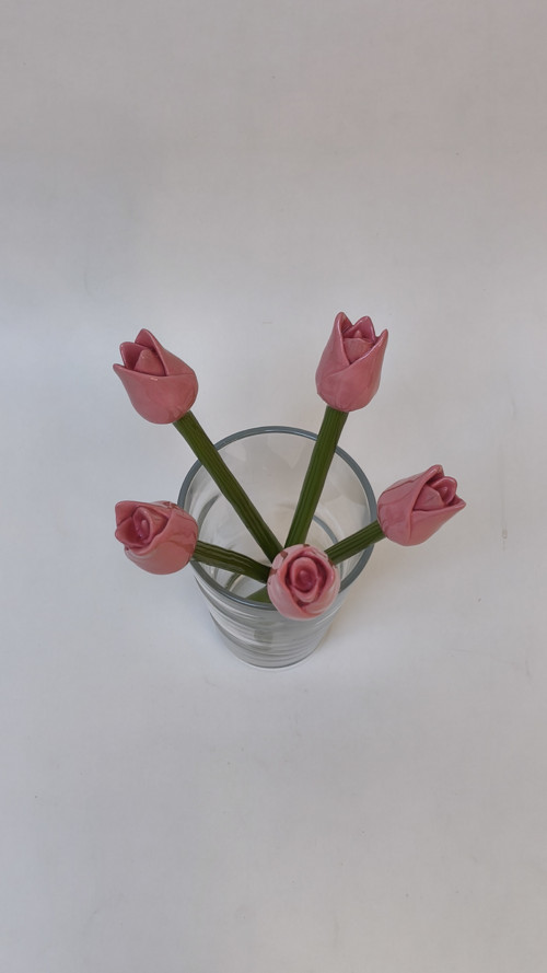 Keramický tulipán - růžový — foto 2