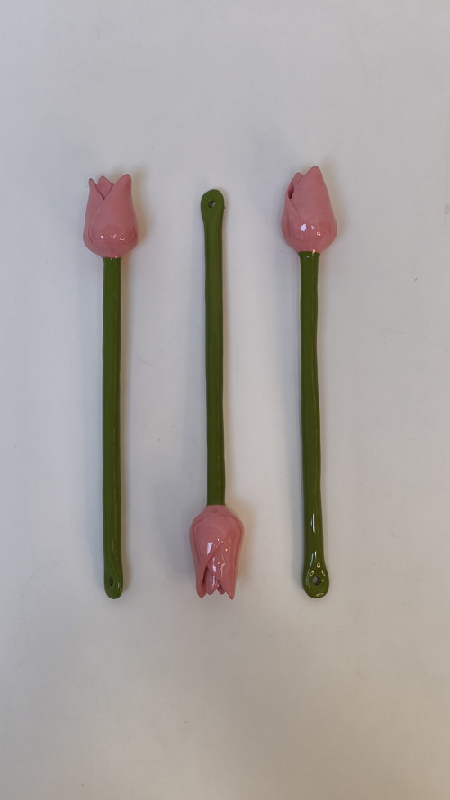 Keramický tulipán - růžový — foto 4