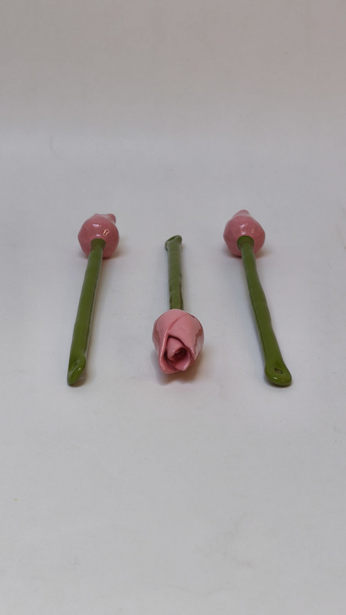 Keramický tulipán - růžový — foto 3