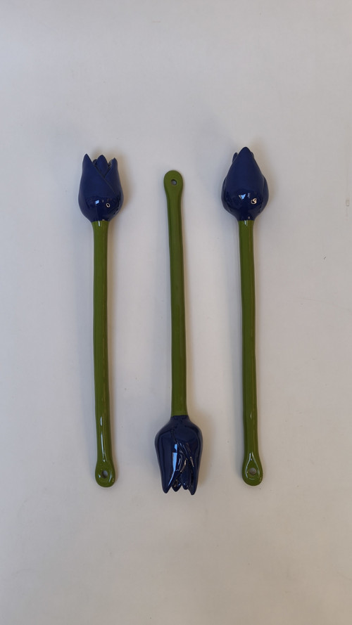 Keramický tulipán - modrý — foto 4