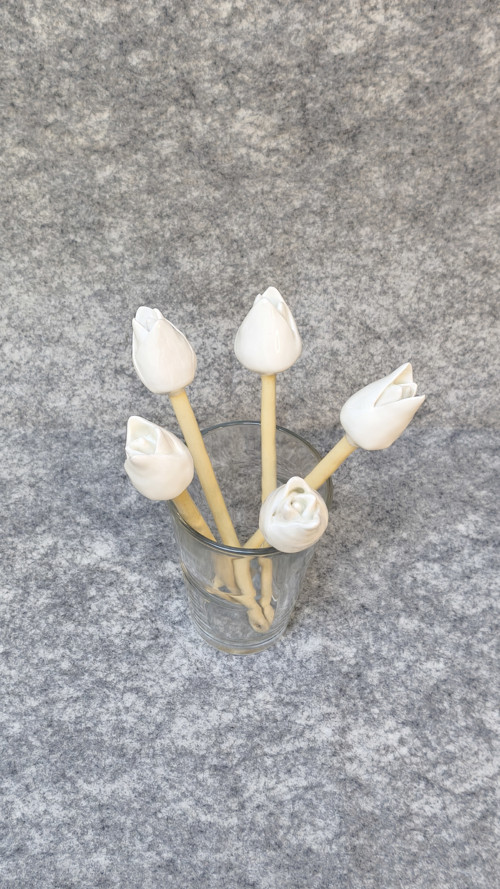 Keramický tulipán - bílý — foto 2