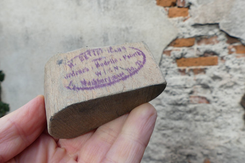 Staré dřevěné razítko na textil, modrotisk — foto 6